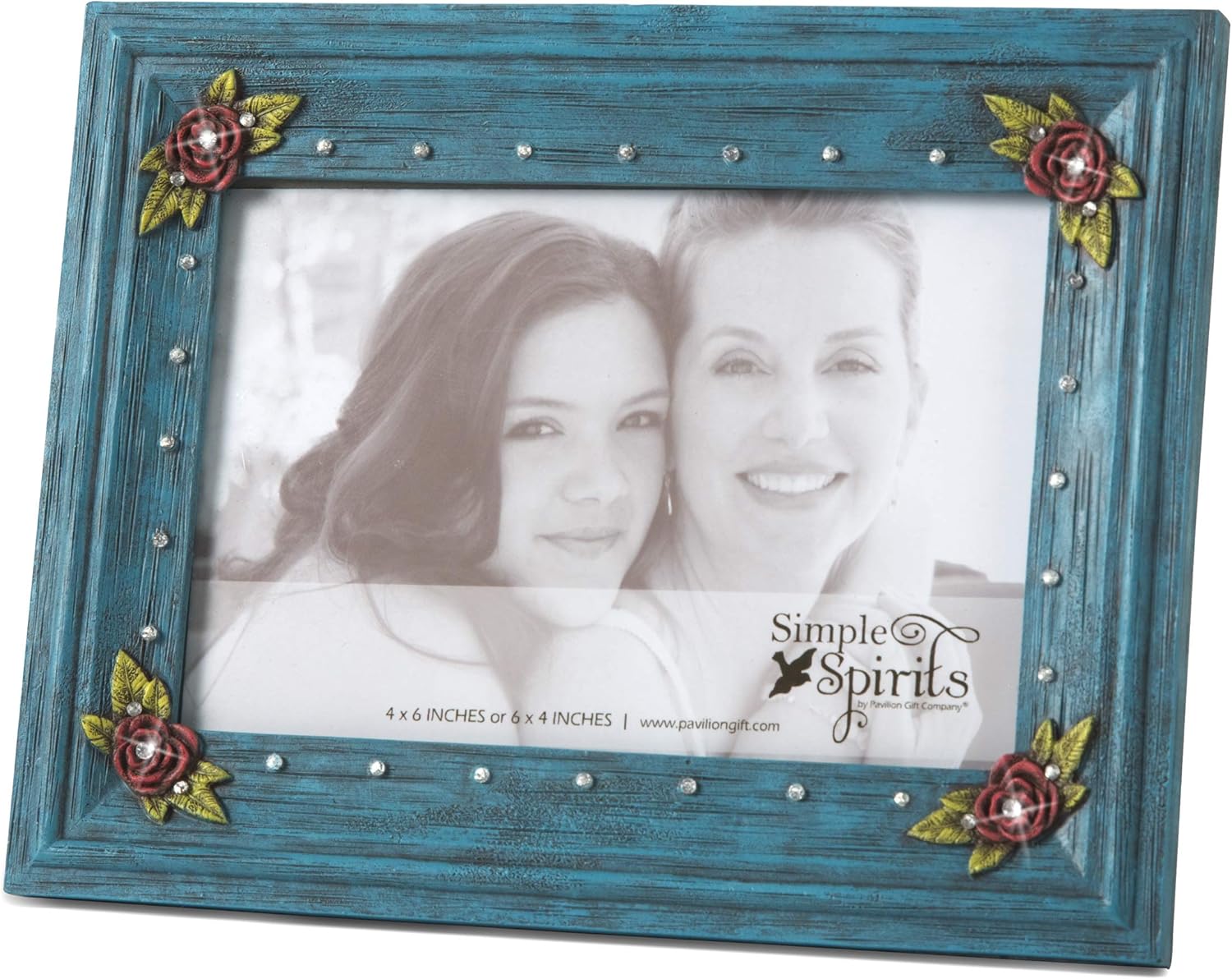 Pavilion Gift Company 41029 Simple Spirits Double Ivory Floral Photo Frame, 2-1/2 by 3-1/2-Inch