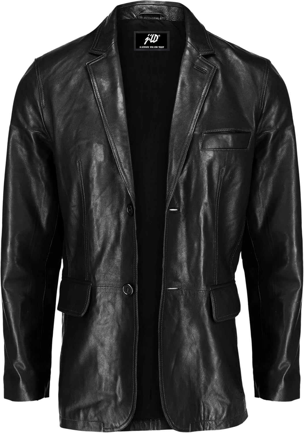Jild Lambskin Leather Jacket Men Casual Coat – Notched Collar Classic Bond’s Style Ultimate Leather Blazer for Men - Image 2