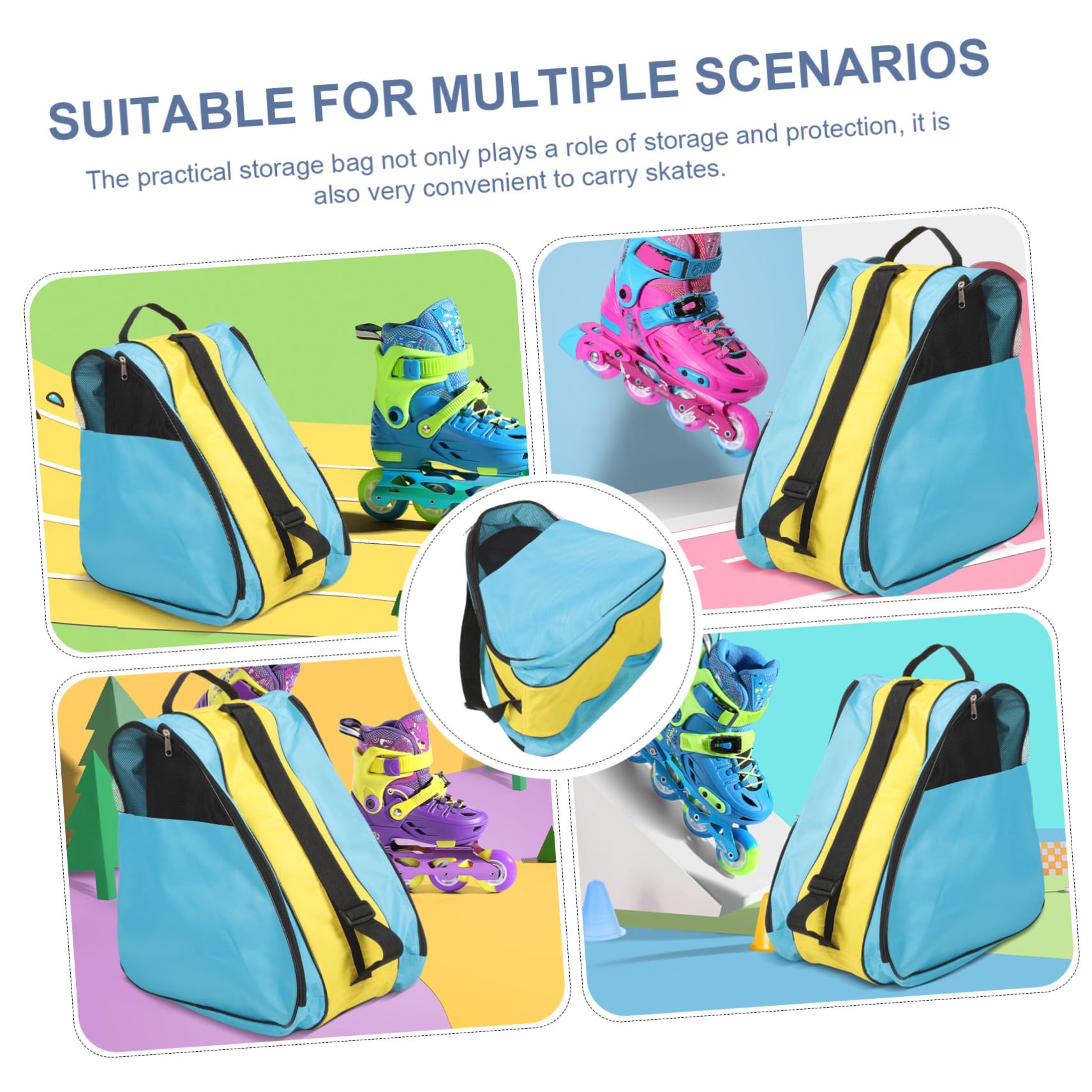Mochila para Patines en Línea de Nylon Cómoda Almacenamiento y Protección, Soporte Portátil para Patines Adecuado para Transporte en Exteriores