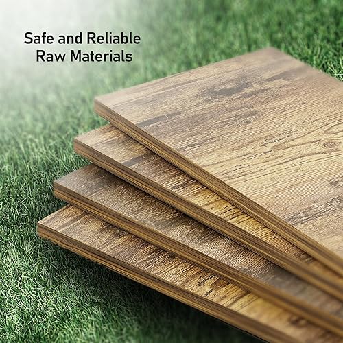 Miniatura 9 de JUNHEDAMAI Estantería pequeña de 3 niveles, estantería de metal de madera, estantes de almacenamiento abiertos con almohadillas ajustables para los