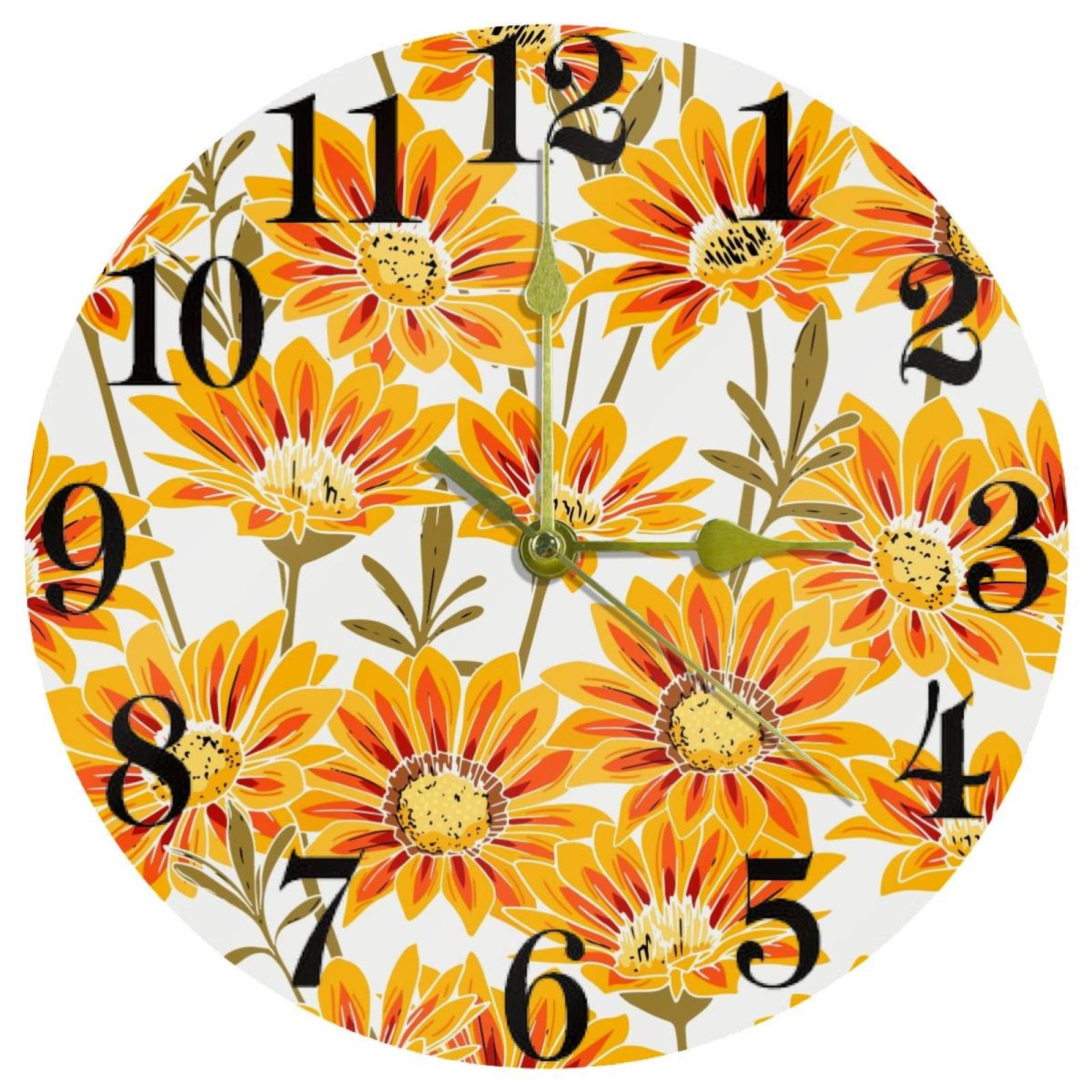 Horloge murale à quartz silencieuse Gaillardia ronde fonctionnant à piles pour bureau