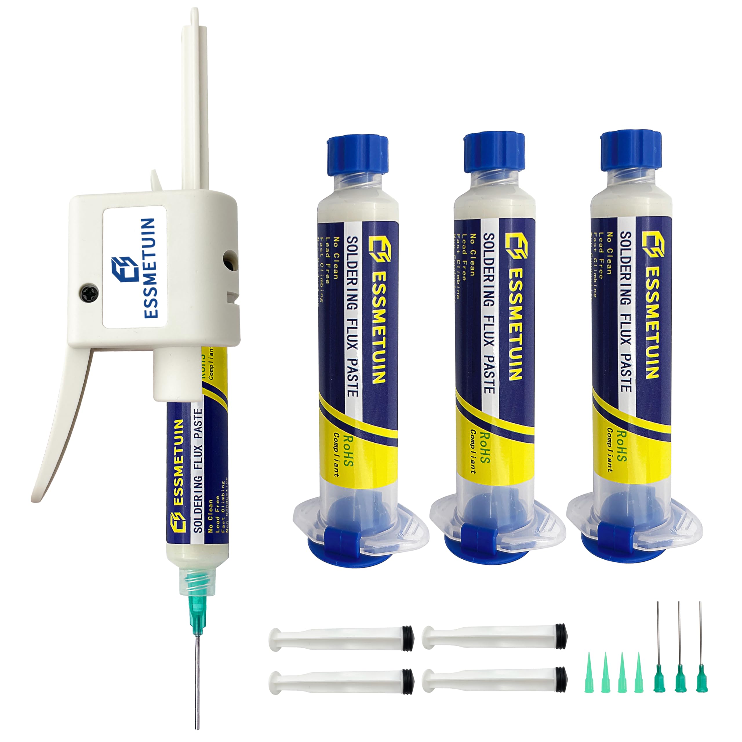 Solder Flux Extruder & Solder Flux for Electronics Soldering, Tin Soldering, Rosin Soldering Flux for Circuit Boards and Electrical Wire (4x10cc+Extruder)