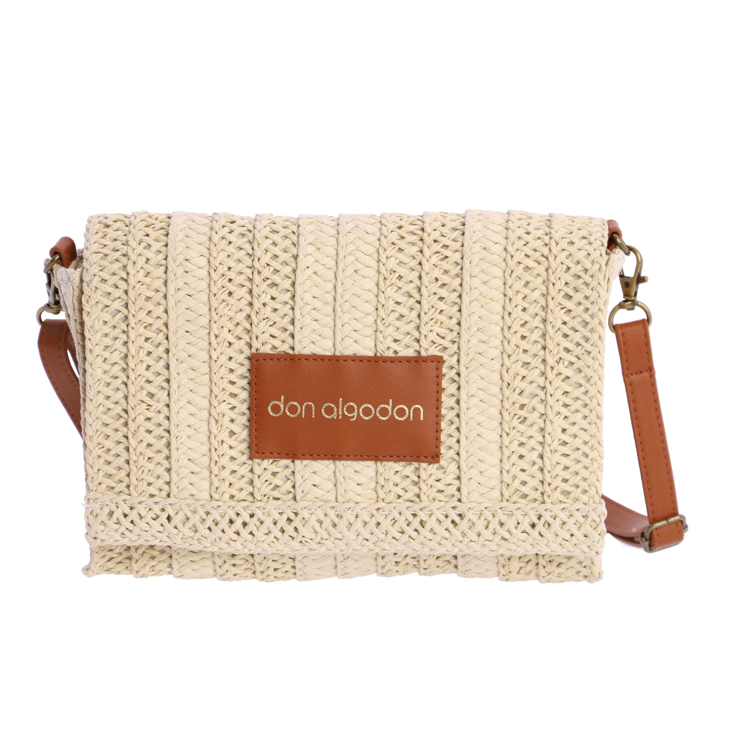 DON ALGODON Bolso bandolera mujer - Bolso playa mujer - Bolso mujer verano - Bolso rafia mujer - Bolsa playa para mujer - Bolso mimbre mujer hecho a mano ideal para la playa, Sintra