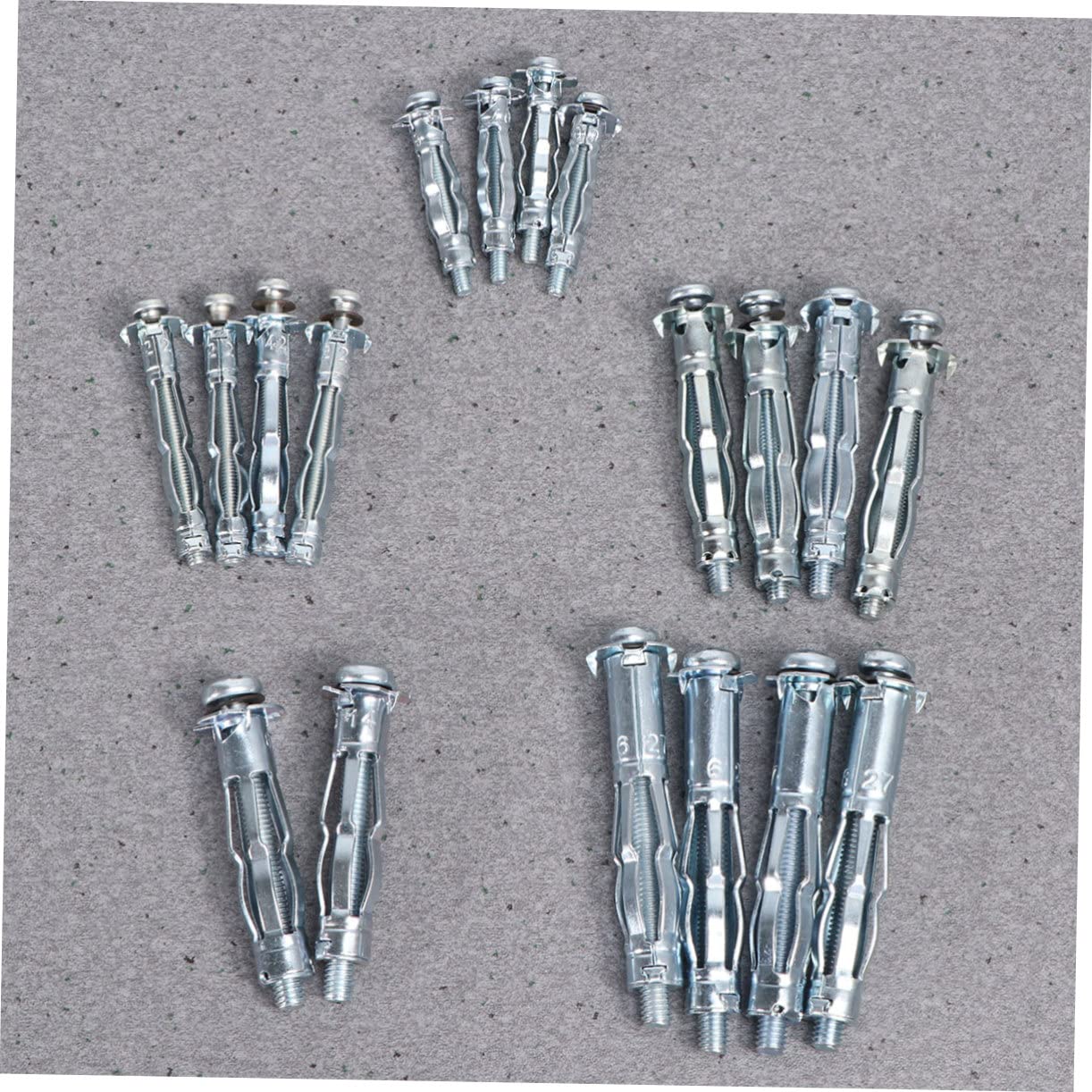 iplusmile 19piezas Kit de Tornillos de Anclaje de Pared Hueca de Herramienta de Fijación para Anclajes de Cavidades Metálicas Tapón para Placas de Yeso Herramienta de Instalación para Tacos