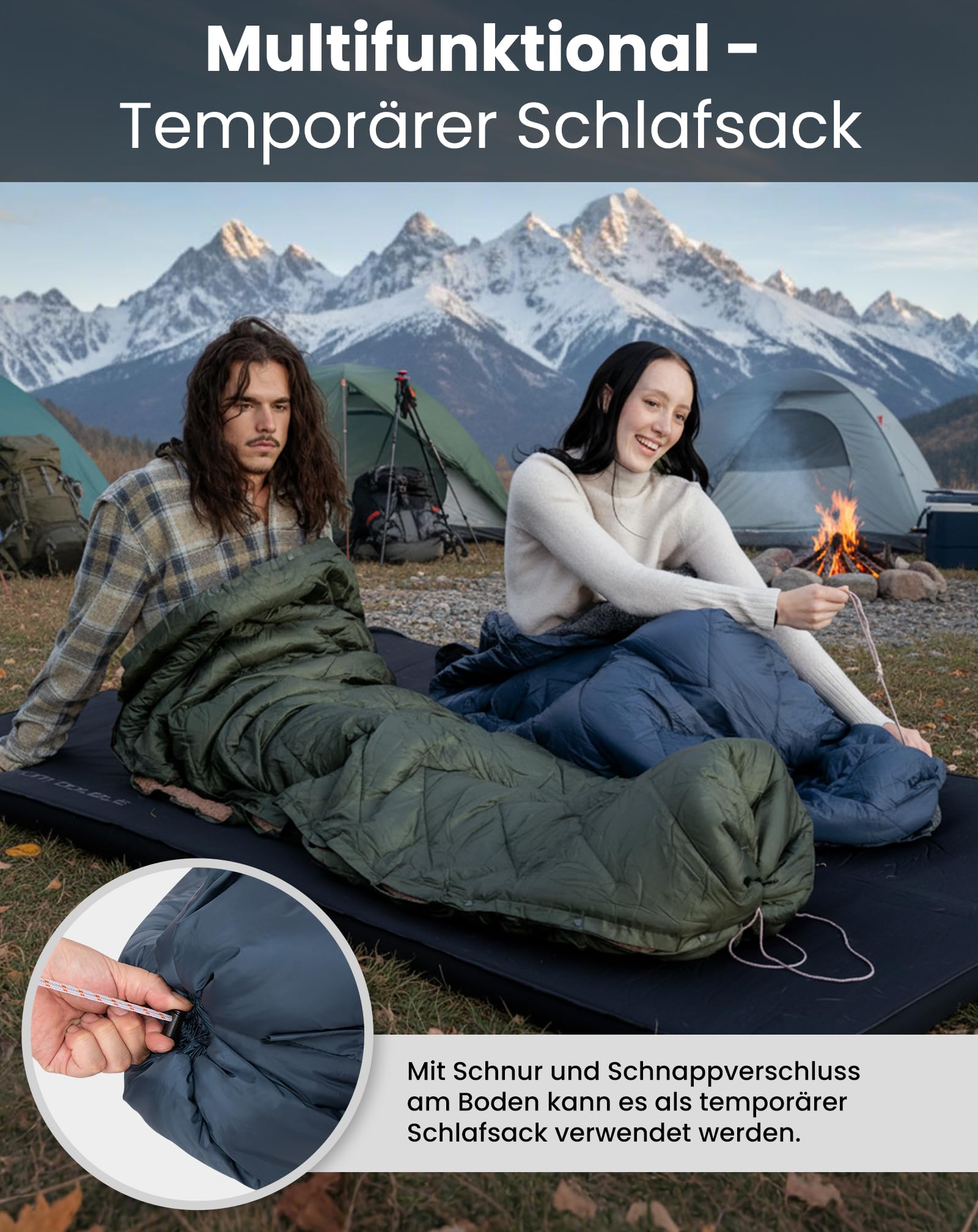 KingCamp Campingdecke Warm Thermal Sherpa & Ripstop,Extra Dick und wasserdichte, Reisedecke Ultraleicht,Große Outdoor-Decke für Camping, Picknicks, Strand, Stadien