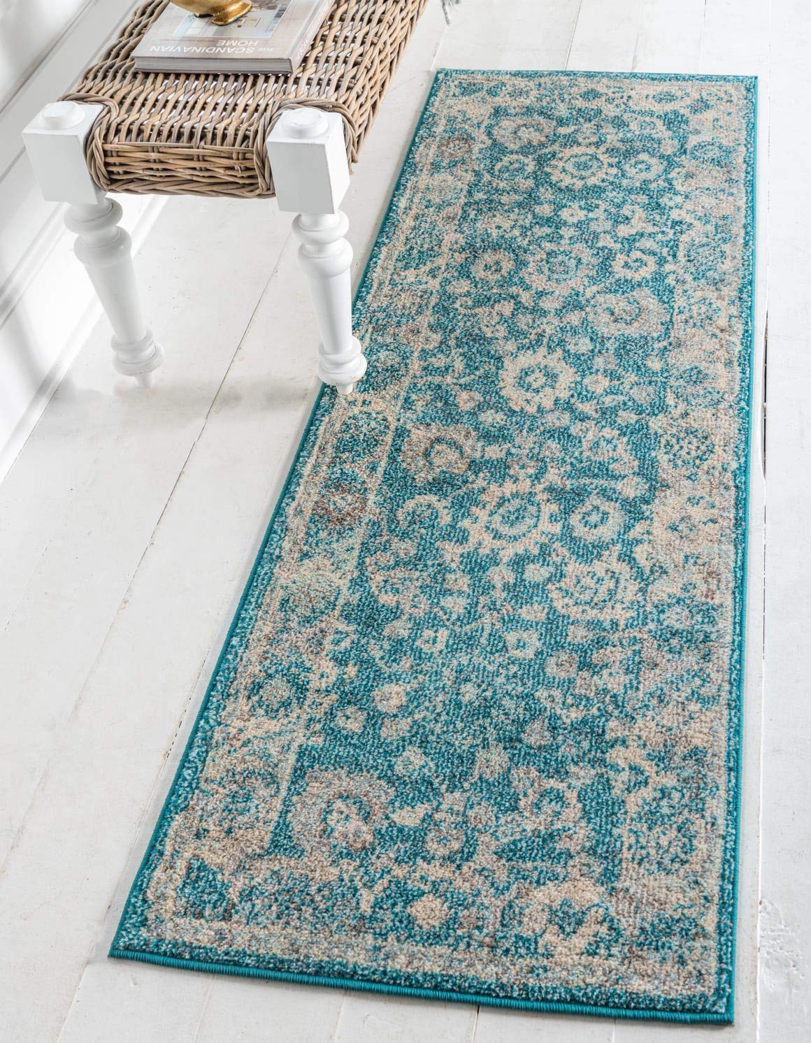 Unique Loom Penrose Collection Area Rug - Krystle (2' 2" x 6' 1" Runner, Turquoise/ Beige)