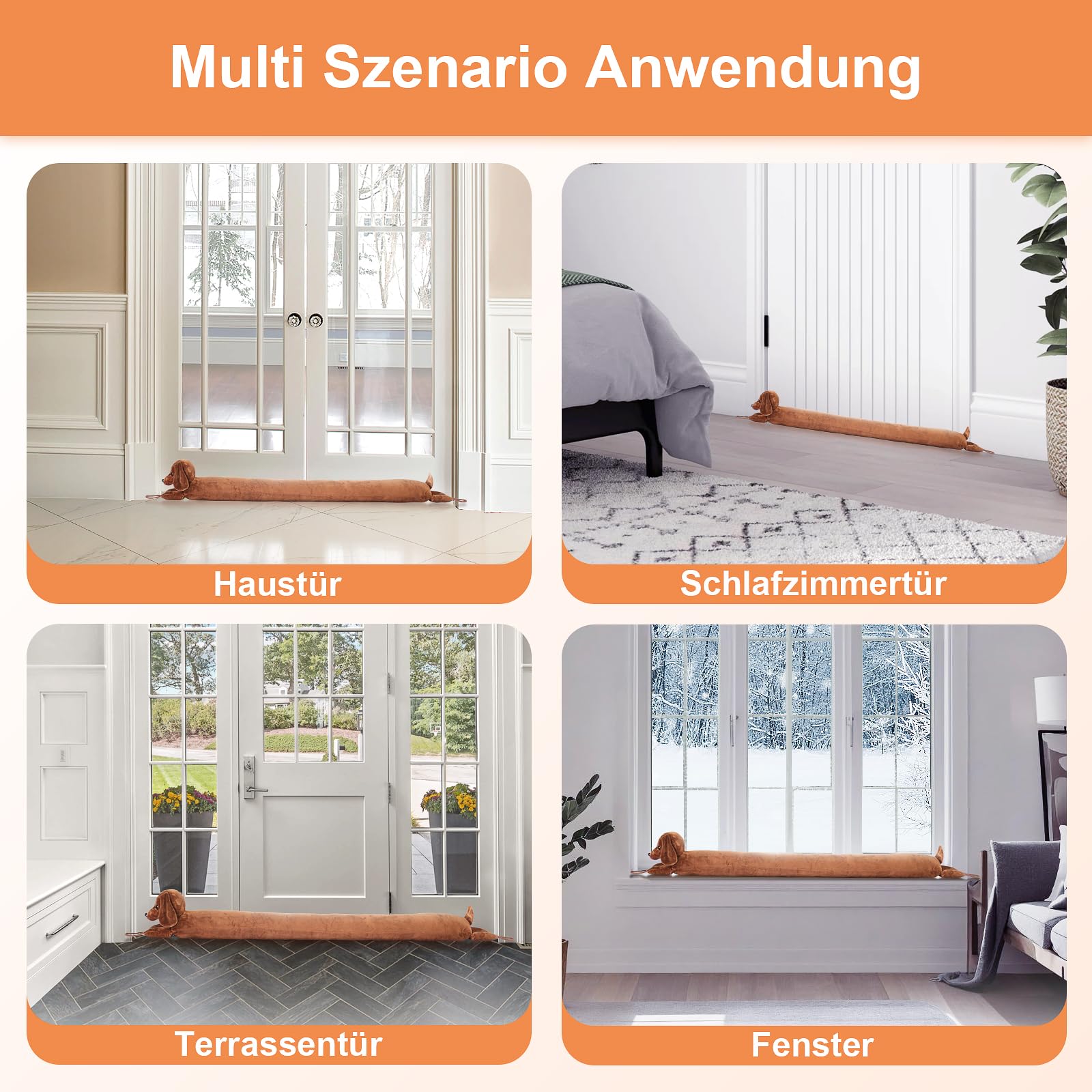 Burlete para puertas, 92 cm, pesado, burlete para ventana, perro tejón debajo de la puerta, bloqueador de ruido para puerta inferior, sellado de aire, aislamiento y aislamiento acústico