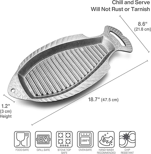 Miniatura 2 de Wilton Armetale Gourmet Grillware - Plancha con asas, 18.5 pulgadas
