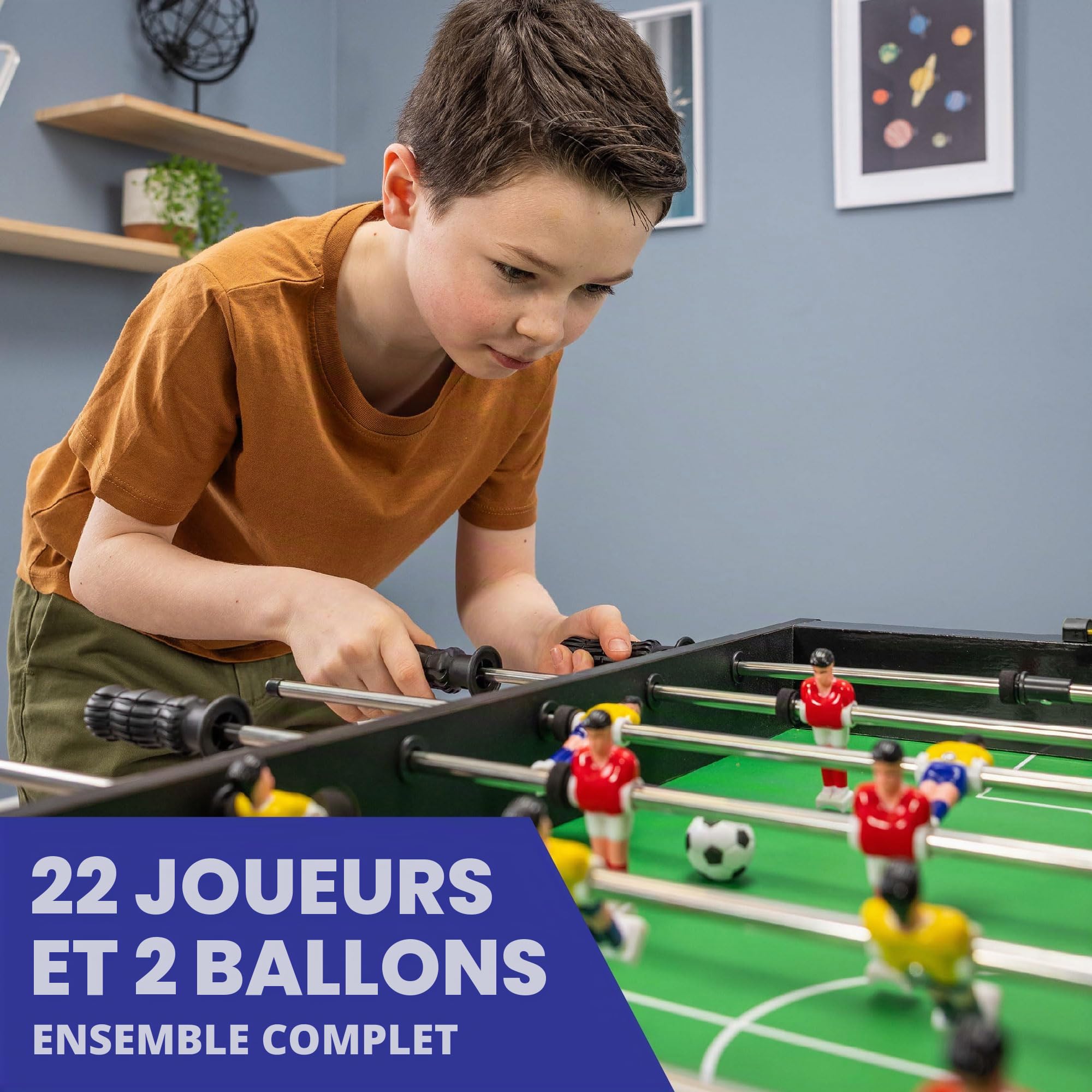Powerplay 3ft Football Table, Mini Table Football Game for Kids & Adults, Compact & Portable, Easy Storage, Gift for Boys and Girls