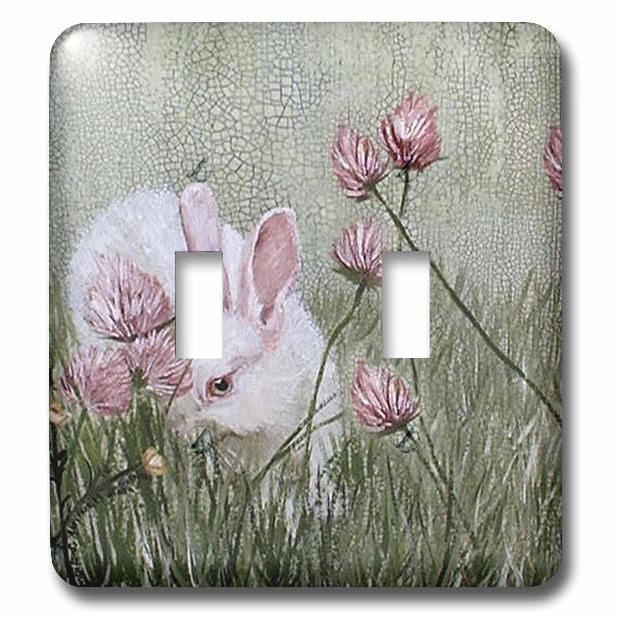 Lapin dans l'herbe interrupteur 3dRose lsp_44348_5 parfait pour la chambre d'enfant