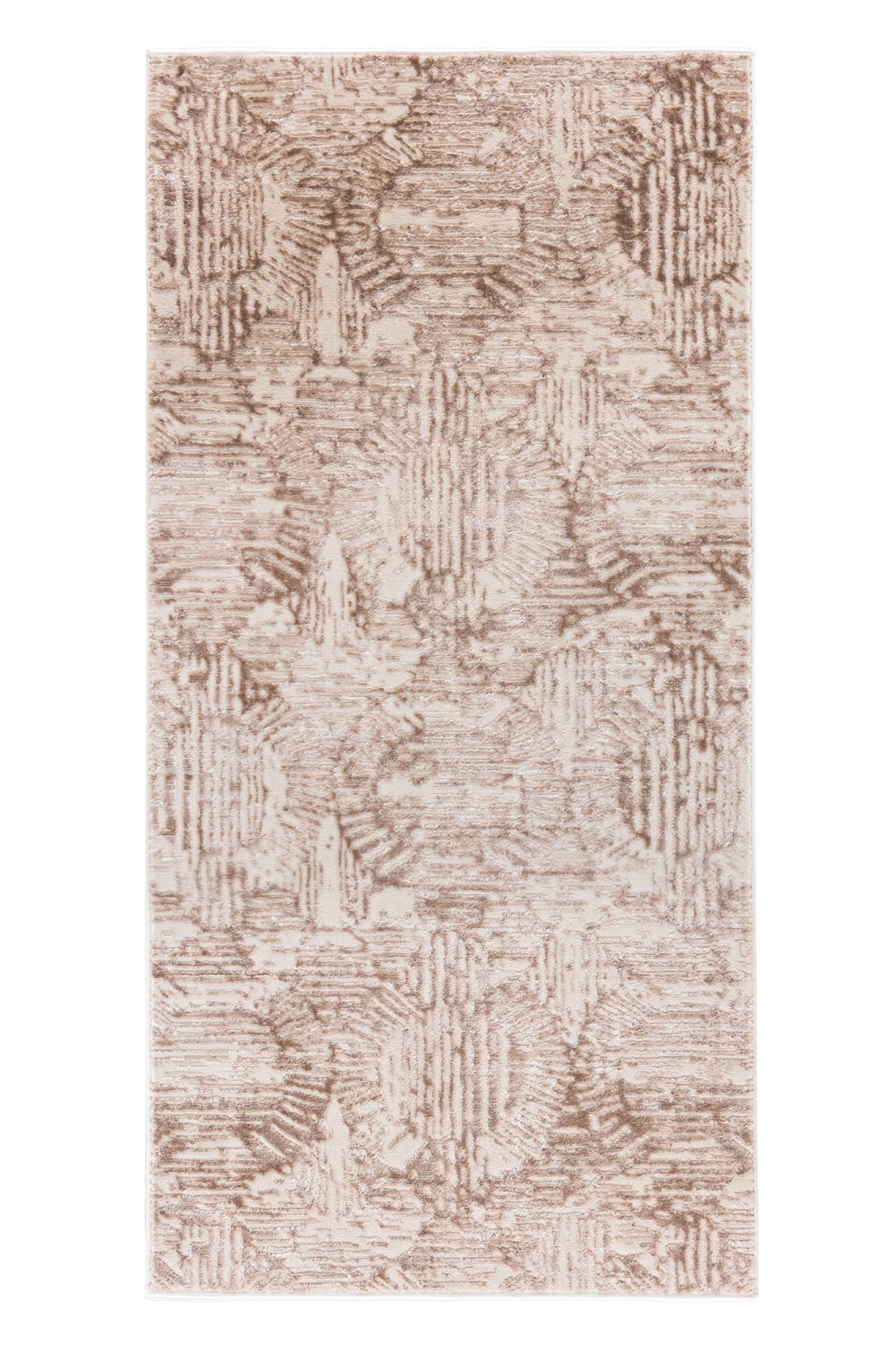 Mazovia Tappeto Passatoia Corridoio 100x250cm Crema Bianco Geometrico