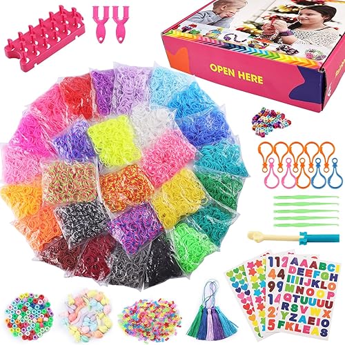 IFUCTYE Kit de pulsera de banda de goma, kit de pulsera de telar para niños, bandas de goma de repuesto para niños, fiestas de cumpleaños, regalo de