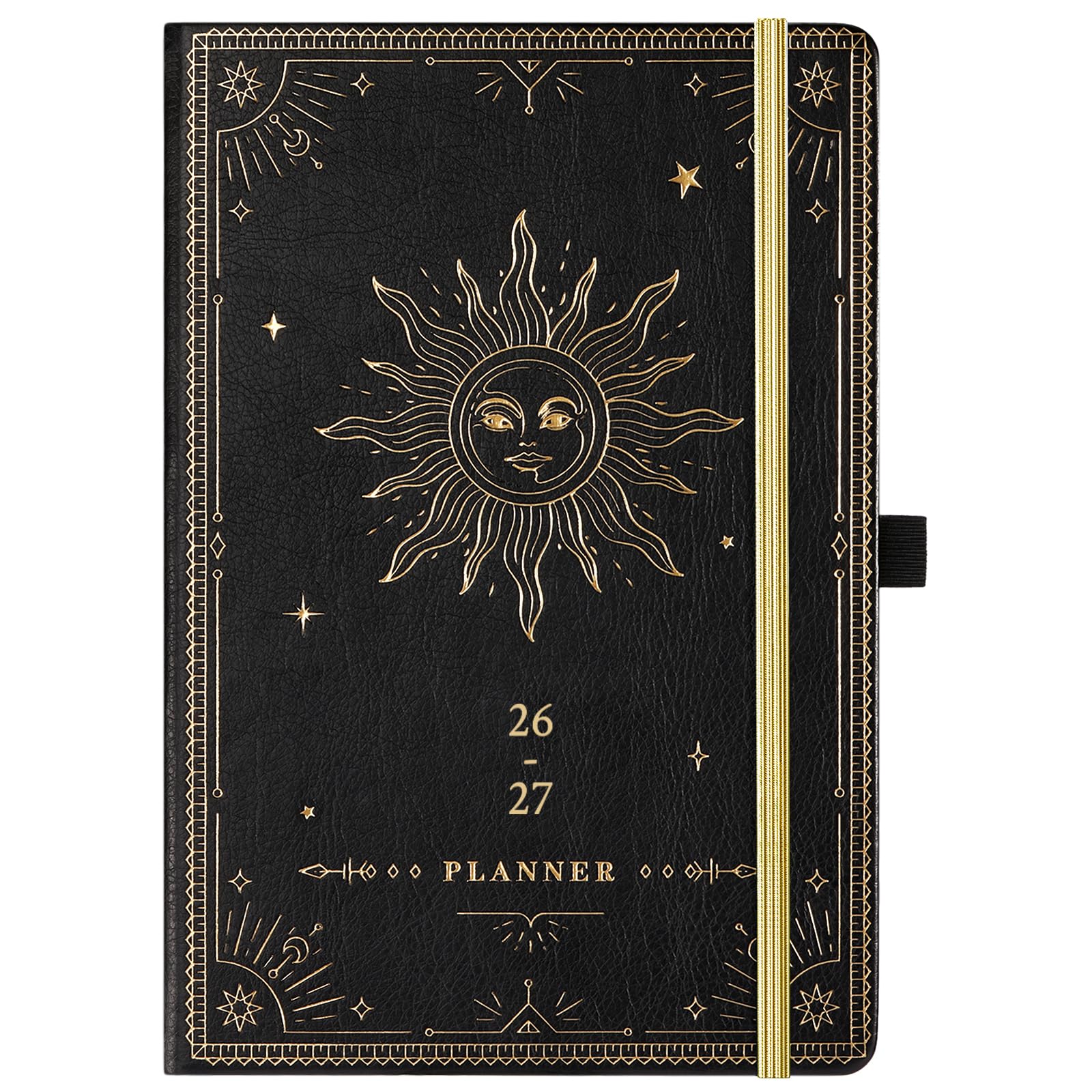 Planner 2026-2027 - Academic Planner 2026-2027, July 2026 - June 2027, 5.75" x 8.25", 2026-27 Weekly and Monthly Planner, Faux Leather planner 26-27 with Back Pocket & 40 Notes Pages - The Sun