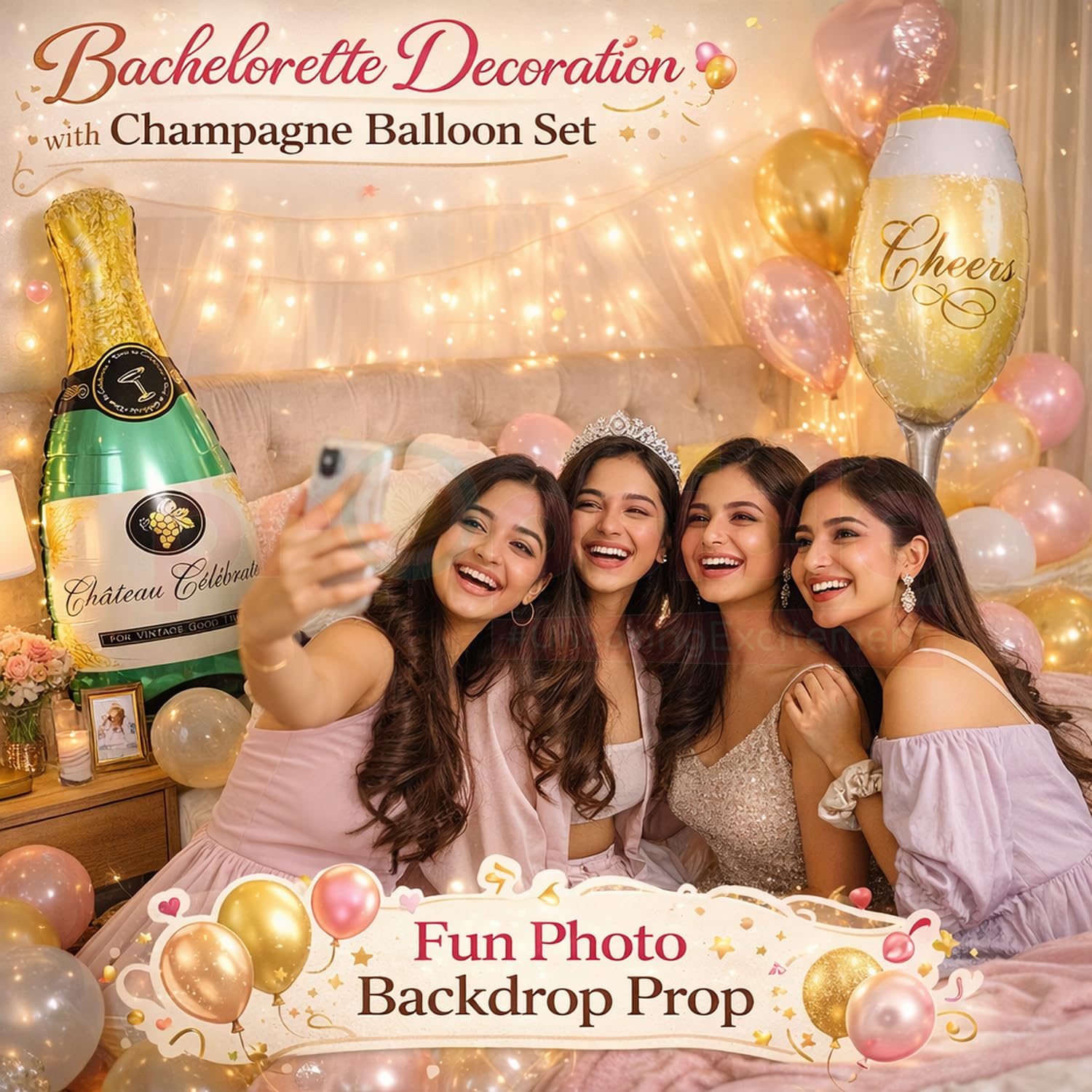 Propsicle Champagne Bottle Foil Balloons for Adult Celebrations, Pack of 2 1
