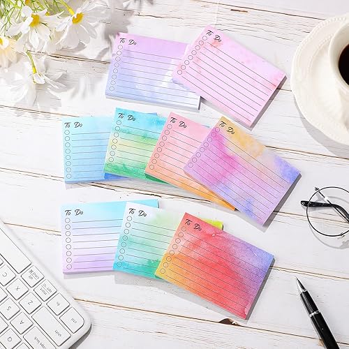Miniatura 4 de Pajean 9 Piezas450 Hojas Lista de Tareas Pendientes Notas Adhesivas 3x4 Pulgadas Almohadillas Autoadhesivas con Líneas Planificador de Notas