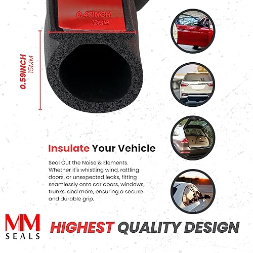 Miniatura 3 de Junta de puerta con forma de D, 0.59" de alto x 0.47" de ancho, resistente a la intemperie, color negro, hueco