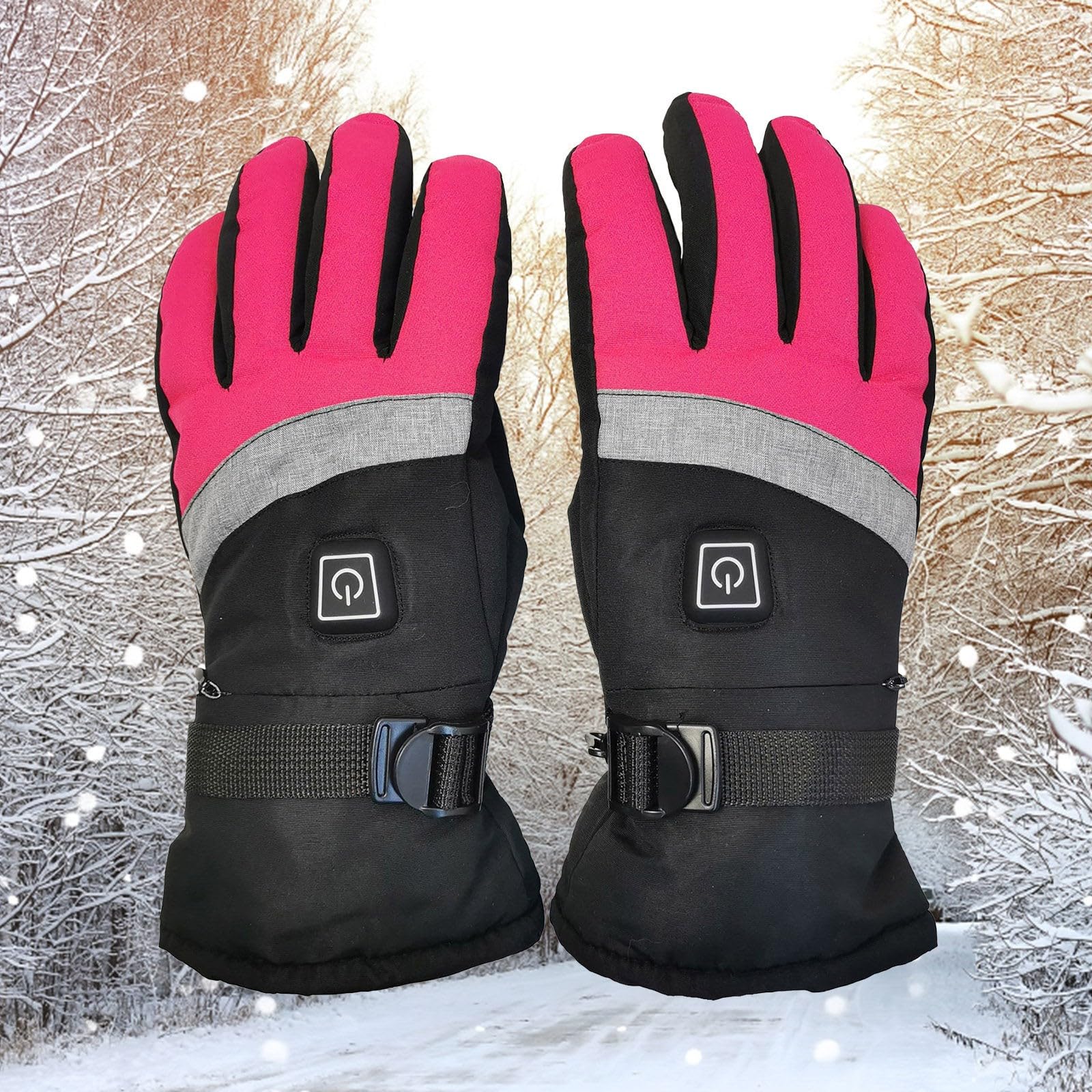 Guantes térmicos para hombre y mujer, guantes cálidos de invierno para clima frío, pantalla táctil, calentadores térmicos perfectos para entrenamiento, esquí, caza, pesca, ciclismo (rosa intenso,