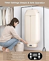 Vista 6 de Secadora de ropa portátil de flujo de aire de abajo hacia arriba: secado uniforme, sin deformación, seca completamente mangas y dobladillos