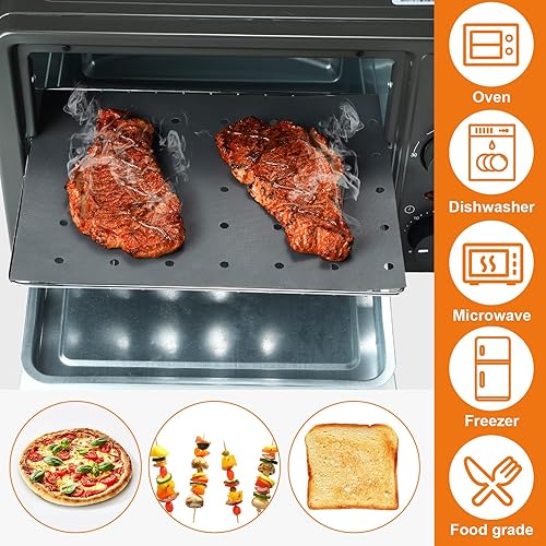 Miniatura 4 de Paquete de 6 forros reutilizables para horno tostador, antiadherente, freidora de aire, forros para horno, tostadora, fácil de limpiar, compatible