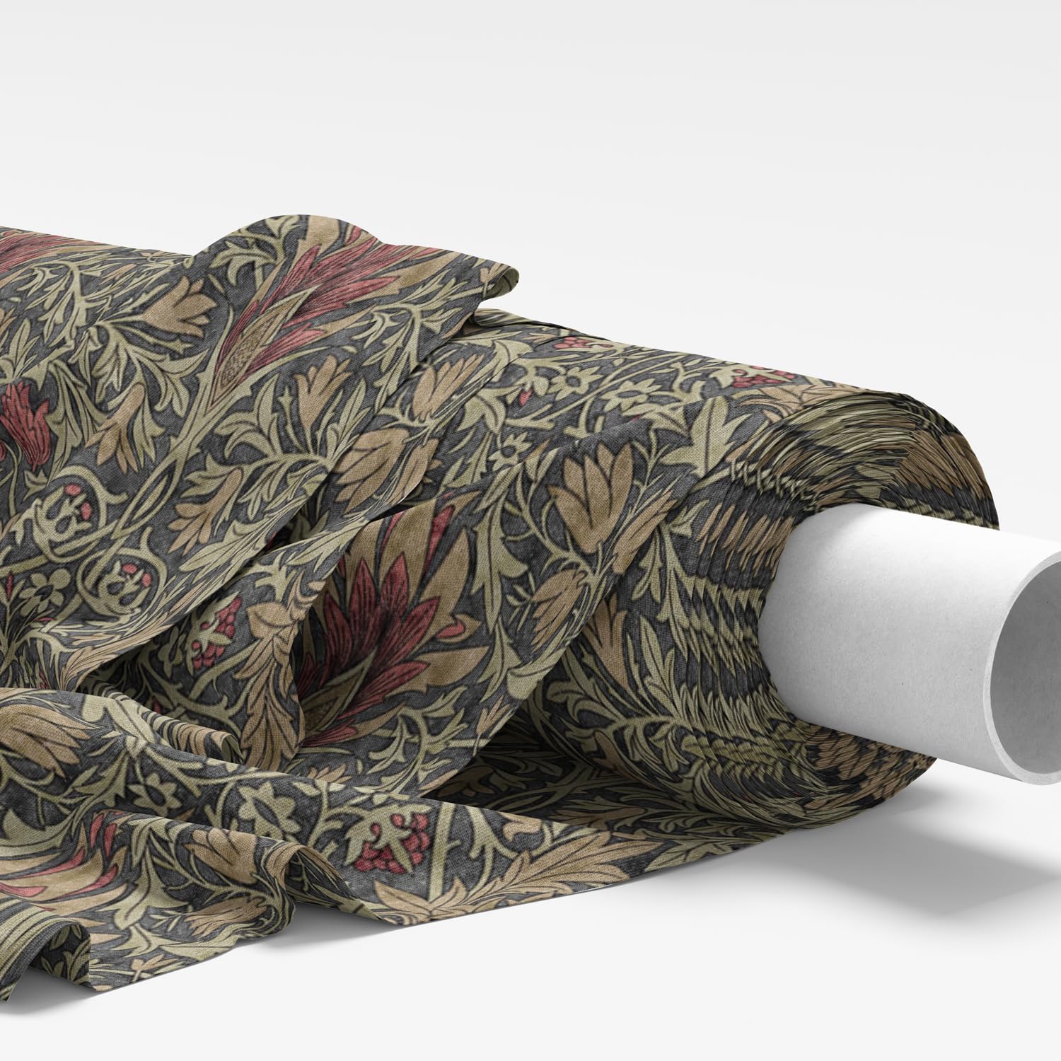 William Morris Upholstery Fabric - 100% Cotton Canvas - Curtain Cushion Material (Snakeshead Mocha Brown)