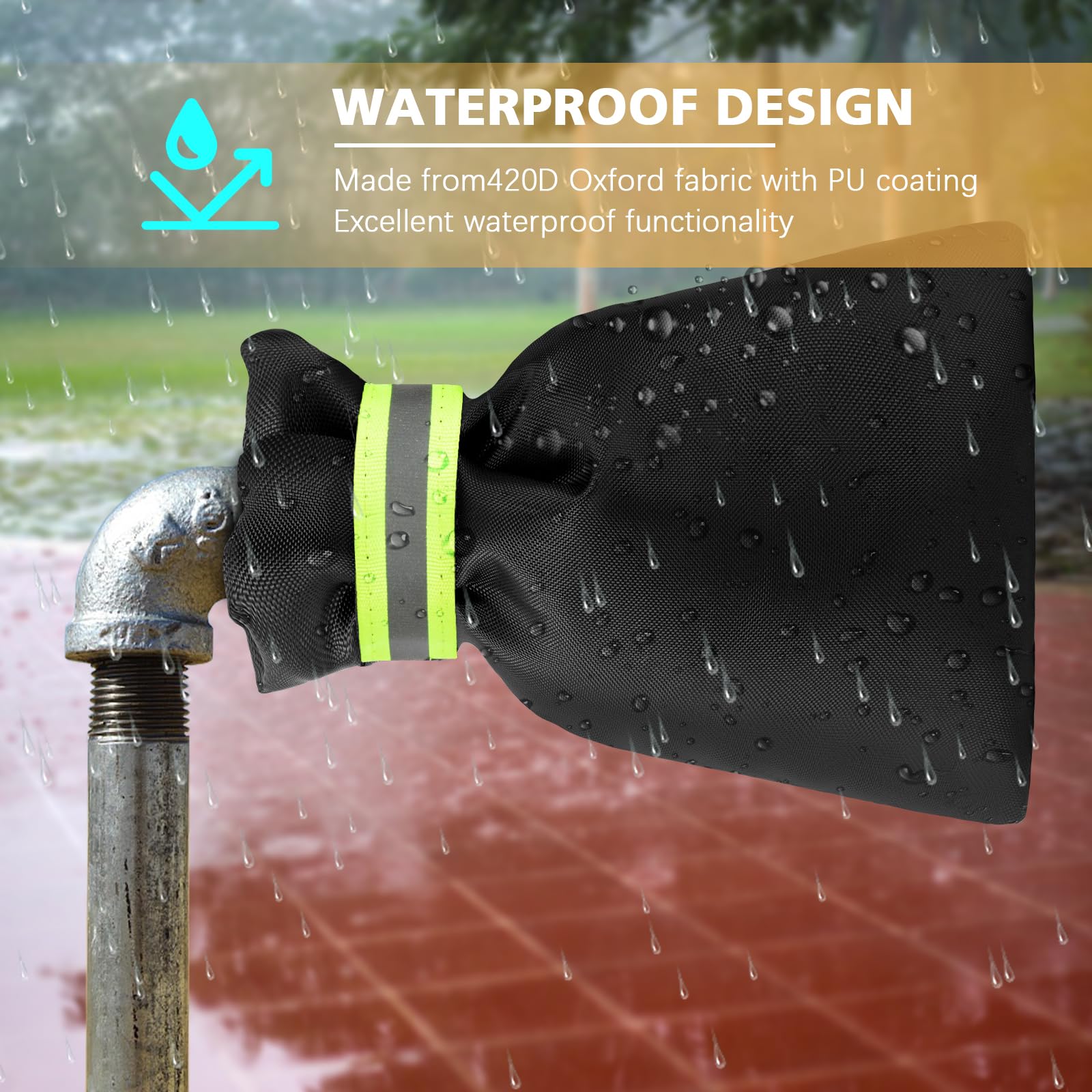 2 Pièces Housse De Robinet D'extérieur Pour L'hiver Avec Bande Reflechissante Protection Contre Gel Impermeable Et Isolante Reutilisable 51x21cm 98652981