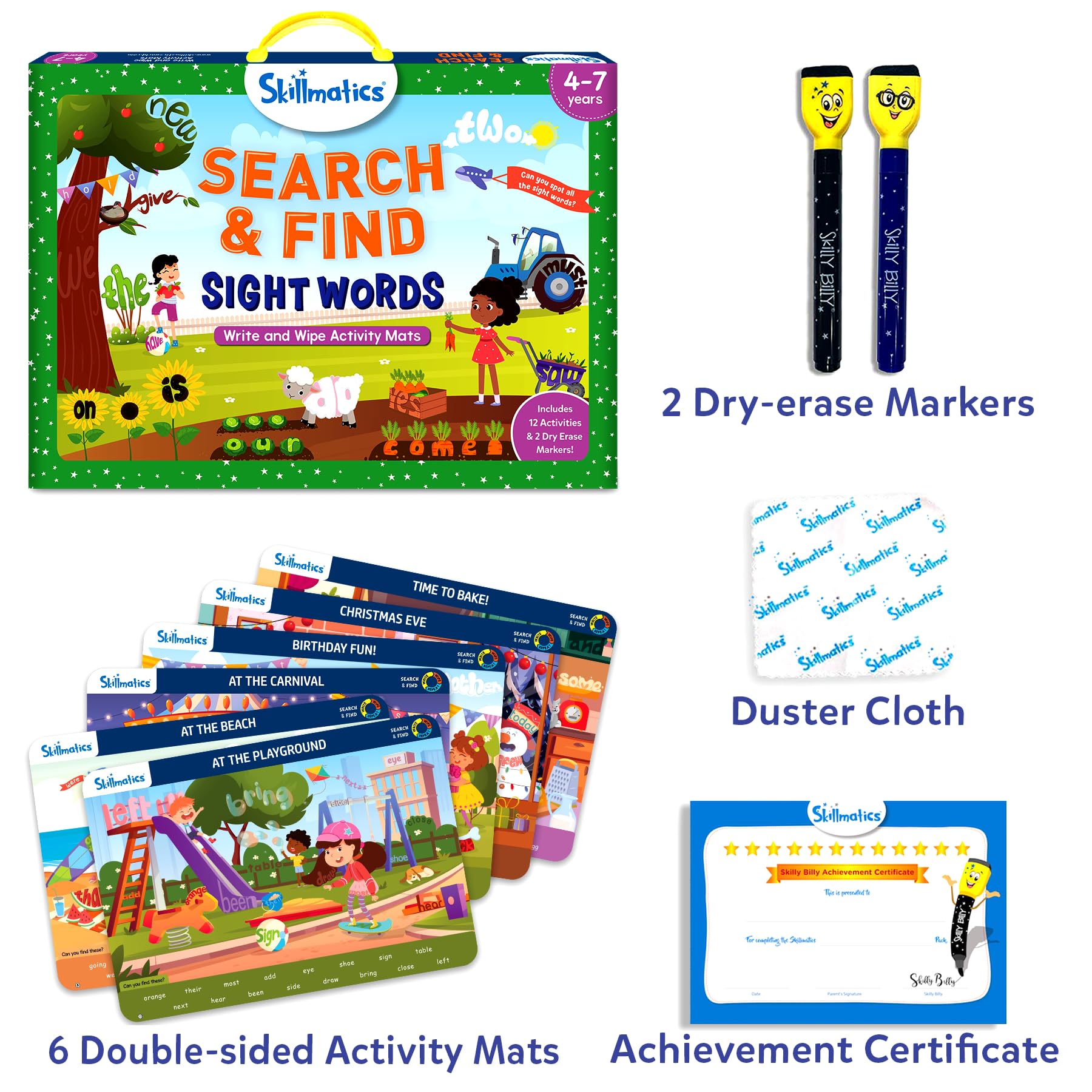 Skillmatics Search and Find β Sight Words, Reusable Activity Mats
