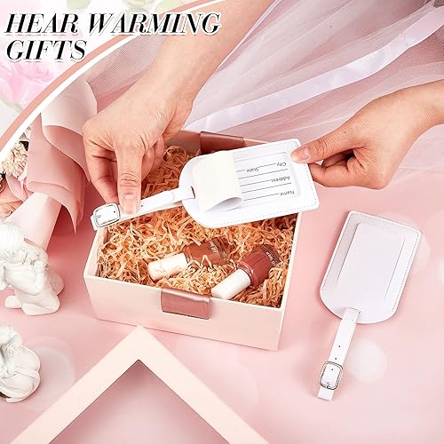 Vista 5 de 30 etiquetas de cuero para maleta, etiquetas de viaje para equipaje, mochila de viaje, regalos de boda, mujeres, hombres, adultos, niños, a granel