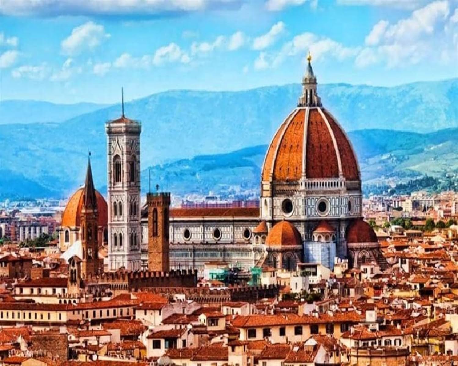ZUVRDIAI DIY Paint by Numbers Florence Canvas Painting Set with Acrylic Pigment Paintbrush for Adults Beginners Artwork Gift 16x20inch Frameless