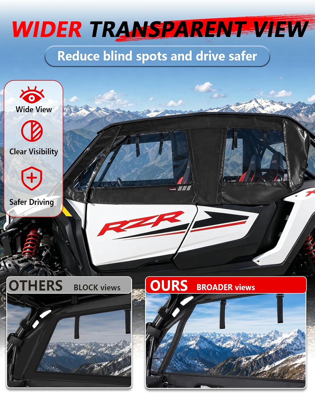 StarknightMT Upgrade 2024+ RZR XP 4 1000 Soft Cab Enclosure Tear Resistant