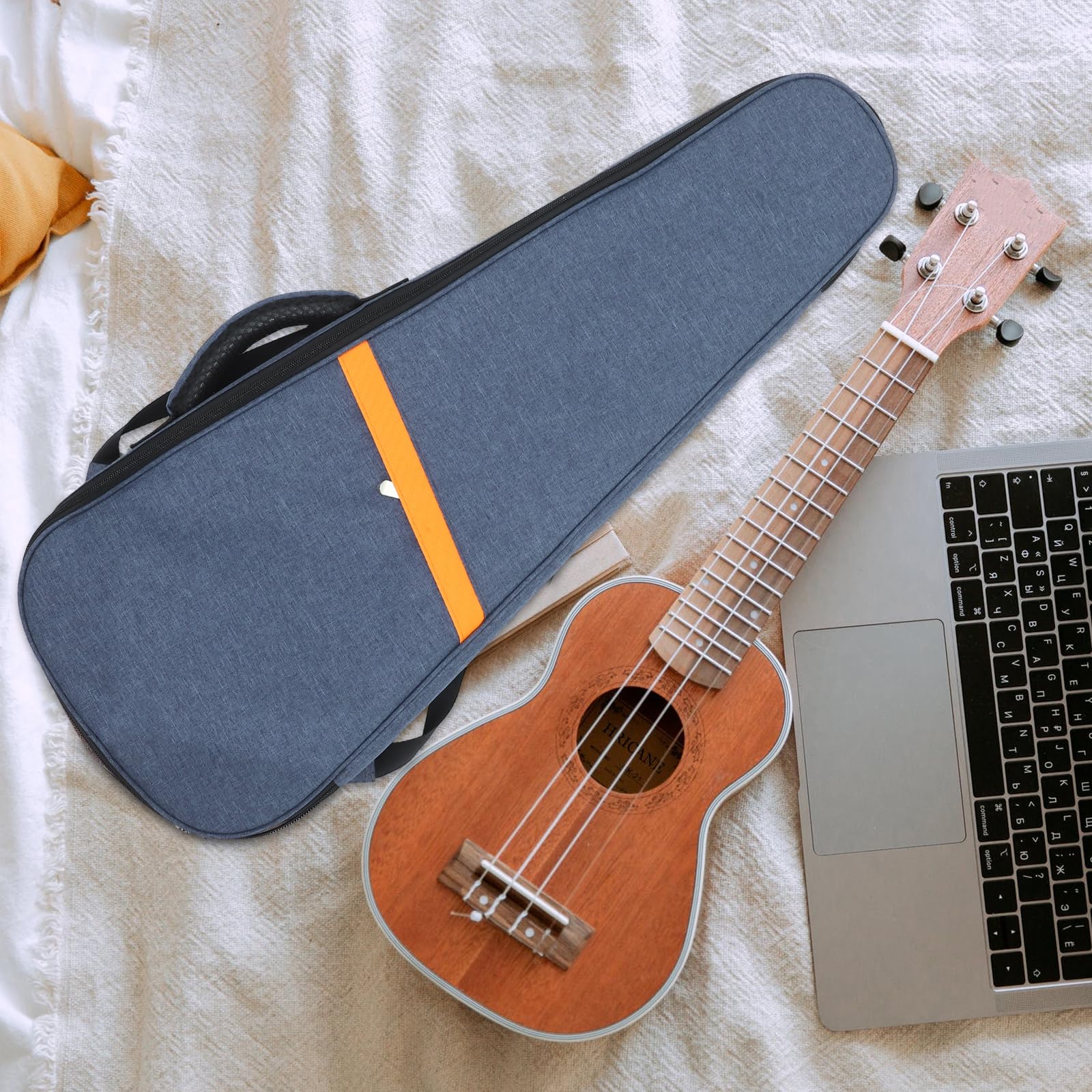 Custodia per ukulele, in tessuto Oxford, borsa per ukulele, 66 cm, borsa per il trasporto dell'ukulele, Blu