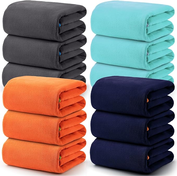 12 Pcs Oversized Microfiber Bath Towel Set Extra Large Big Bath Pool Towel Highly