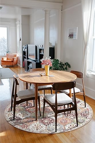 Miniatura 102 de Lahome - Alfombra marroquí antideslizante y lavable, pequeña alfombra oriental para dormitorio, cocina, entrada, baño, entrada, 61 x 91 cm, crema