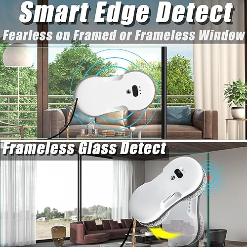 Miniatura 3 de Robot de limpieza de ventanas Robot limpiador de ventanas ultra delgado equipado con rociadores de agua dobles y detección inteligente de bordes