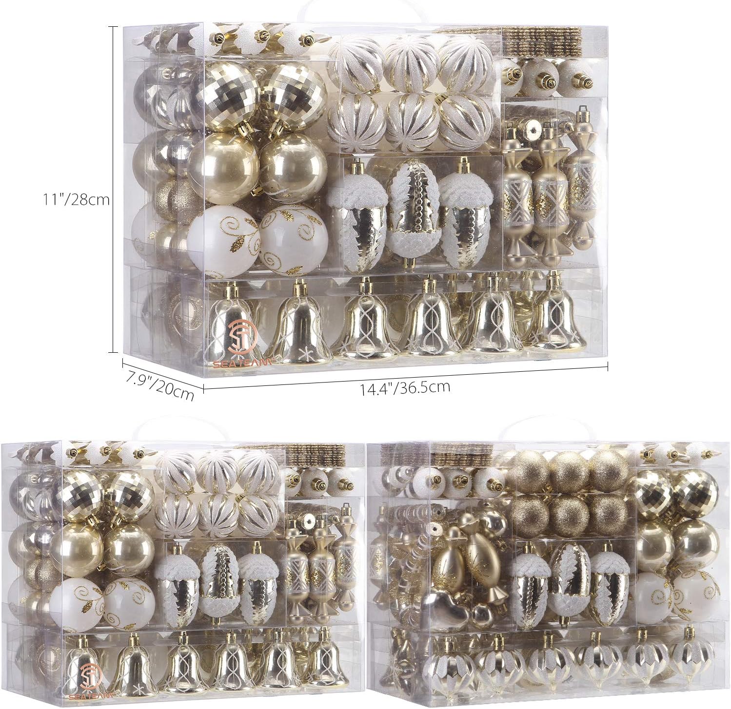 Black Friday Sale 2022 Sea Team 155-Pack Assorted Shatterproof Christmas Ball Ornaments Set Decorative Baubles Pendants with Reusable Hand-held Gift Package for Xmas Tree (Red, 155) One-Day Sale: Up to 60% Off Sea Team 155-Pack Assorted Shatterproof Christmas Ball Ornaments Set Decorative Baubles Pendants with Reusable Hand-held Gift Package for Xmas Tree (Red, 155)