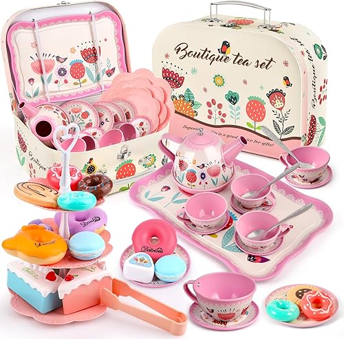 Miniatura 8 de Juego de fiesta de té de unicornio para niñas pequeñas, juego de té de unicornio para niñas de 3, 4, 5, 6 años, juguetes de cocina para niños