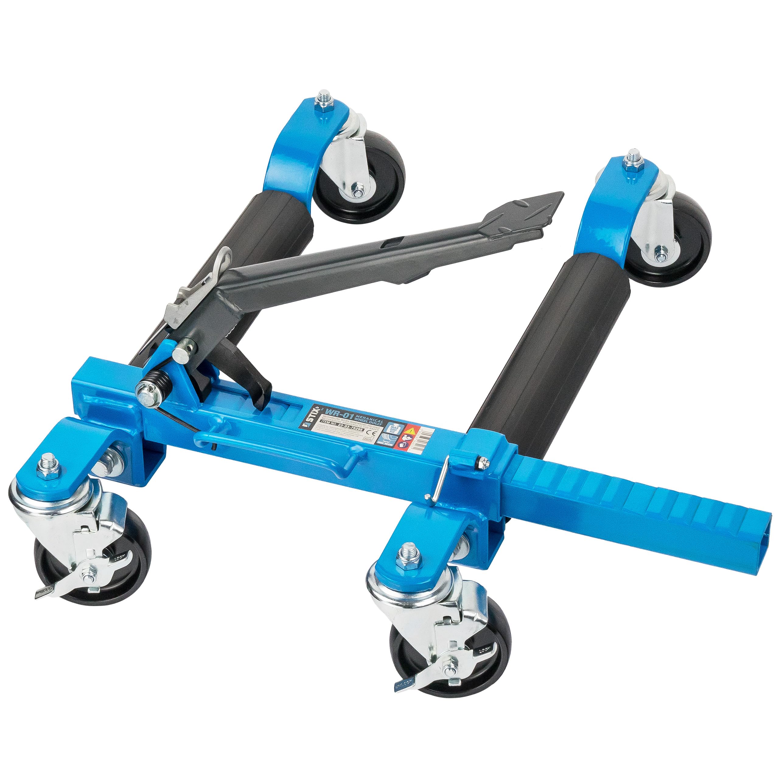 Stix Carro hidráulico mecánico WR-01-1 x carro de maniobra para automóviles con capacidad de carga de 680 kg – elevador de ruedas de hasta 330 mm de ancho – para taller y garaje