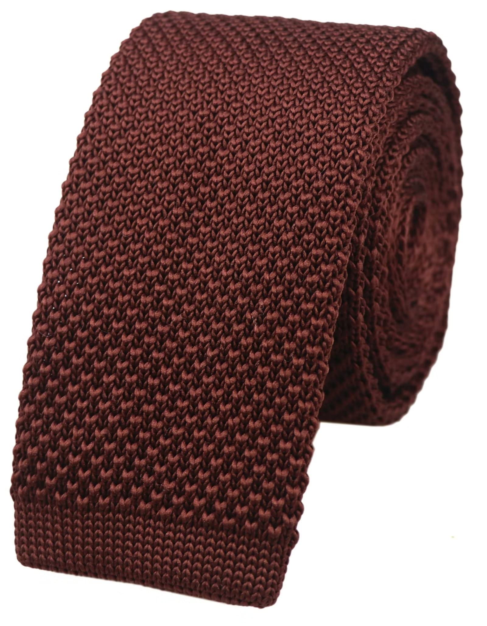 VizakissVizakiss Men's Solid Color Skinny Knit Tie Smart Formal Cotton Necktie Flat Bottom