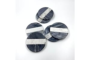 Décor Envogue Marble Coasters Set of 6 - Luxury Aesthetic Modern Drink...