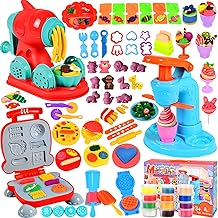 UCAMP 71 Pieces Modeling Dough for Children,Toy with Plasticine,Plasticine Accessories,Modeling Dough Tools,Accessories for Making Hamburgers and Pizza