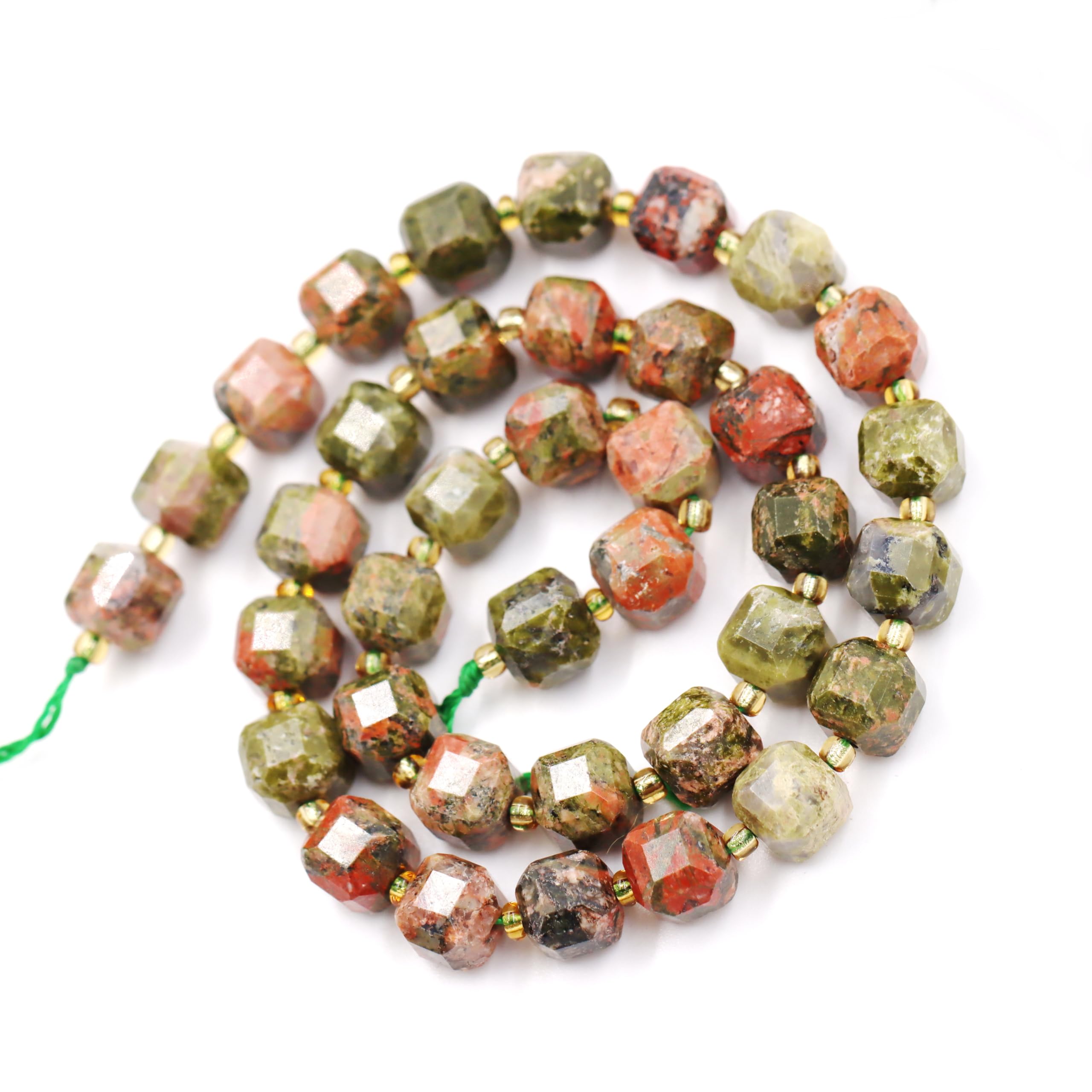 cuentas de piedras naturales para hacer bisuteria, perlas Piedra para pulseras perlas collares, 5 hebras en el interior, Unakite 8mm