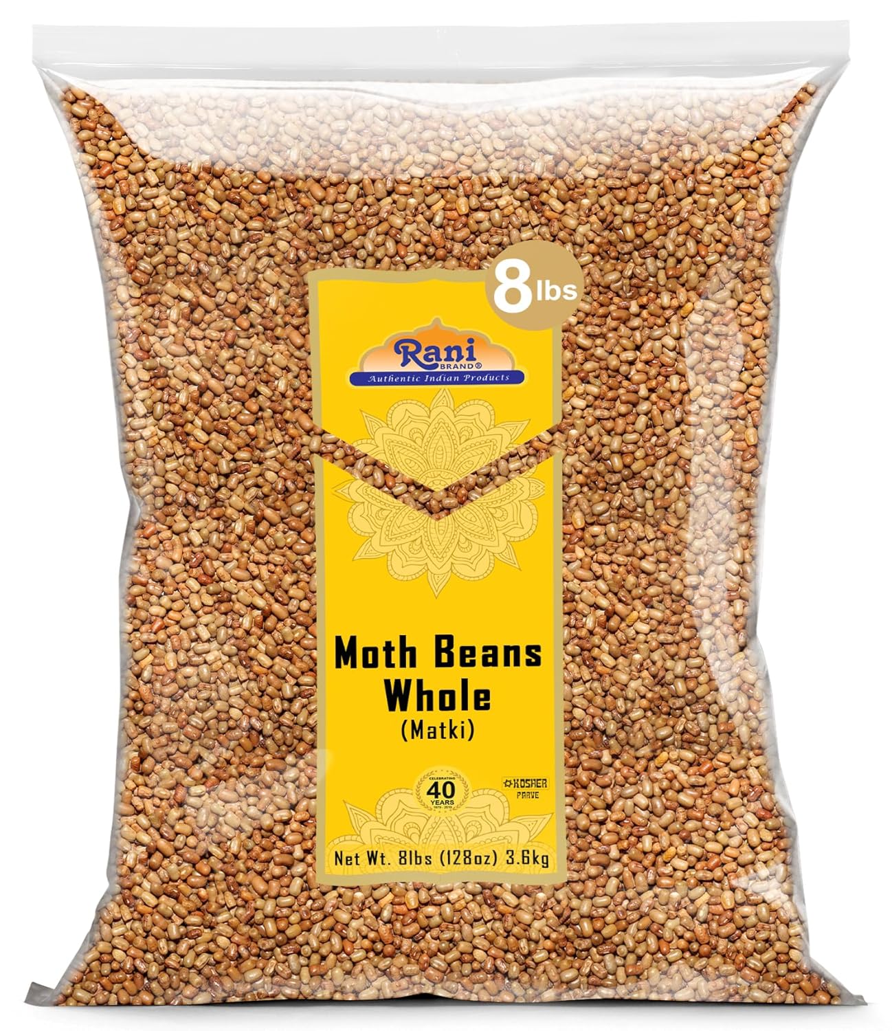 Rani Moth Beans Whole 128oz (8lbs) 3.63kg Bulk ~ All Natural | Gluten Friendly | Non-GMO | Kosher | Vegan | Indian Origin