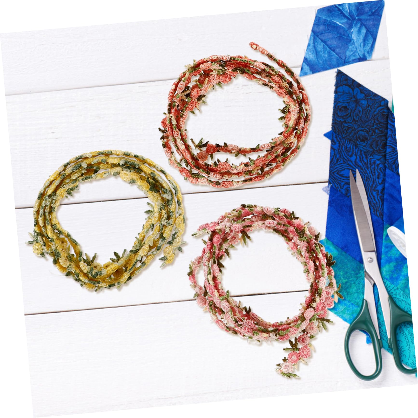 NUOBESTY 15rollen Dekorative Spitzenborte Für Haarschmuck Farbige Blumenborte Hochwertige Stoffbesätze Für Kleidung Vorhänge Und Bastelprojekte Blutrot