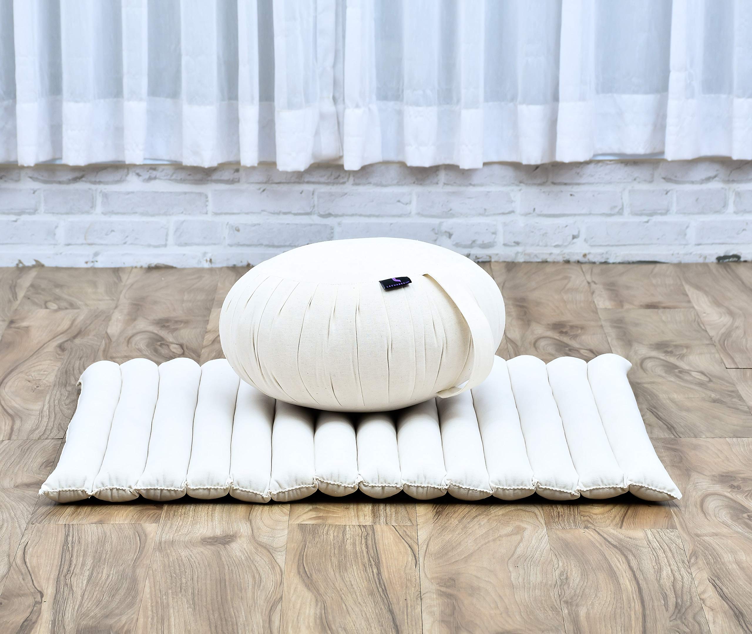 Leewadee Zafu & Zabuton Meditationsset - Kapok Meditationskissen für Yoga, Zen & Zazen