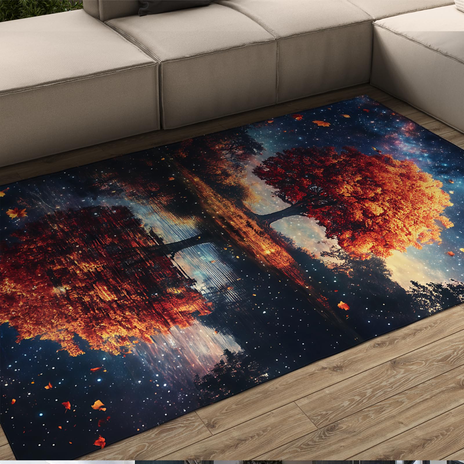 Tapis arbre magique et réflexion de l'eau pour une ambiance poétique 120x180