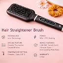 Nexlev Hair Straightener Brush For Woman | Ionic Hair Straightener For Woman Brush | Ceramic Plates | 60mm Wide | Thermo Protect | 130–210°C Adjustable Heat | Keratin Bristles | 1500W HSB-03 gallery image
