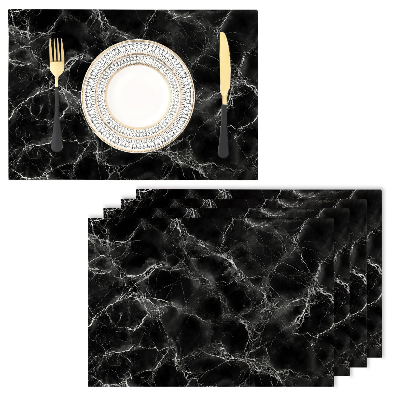 Set de table en tissu lin de coton lavable contre taches et chaleur