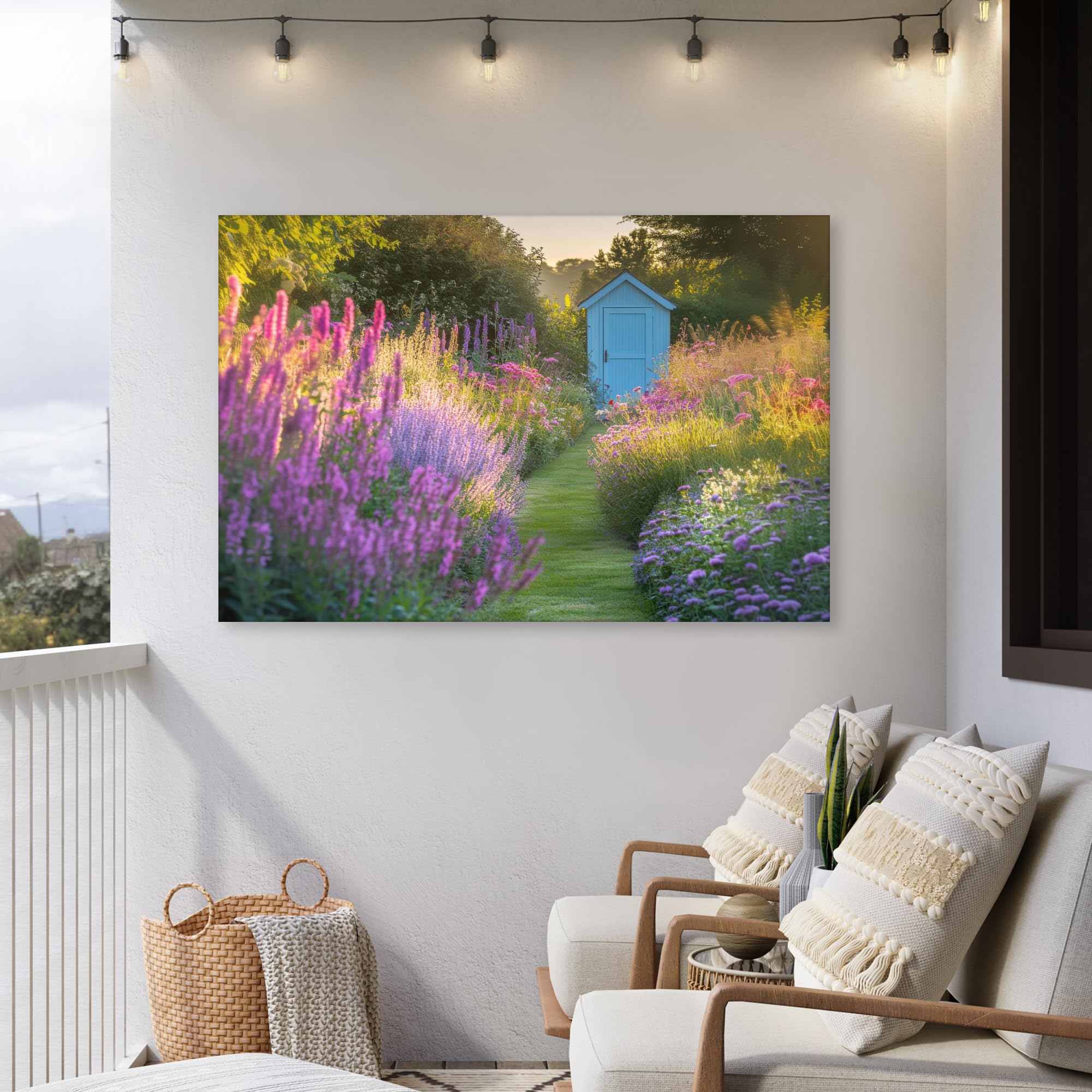 Gartenposter Outdoor Wandbild Garten Deko Leinwand Gartendeko