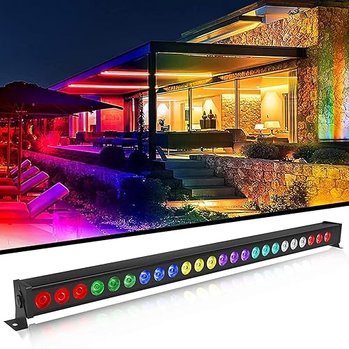 Miniatura 9 de Barra de luz de escenario 2 barras de luces RGBW Dj de 72 W 24 luces LED barra de luz de lavado 4 en 1 luz de arandela de pared con control DMX
