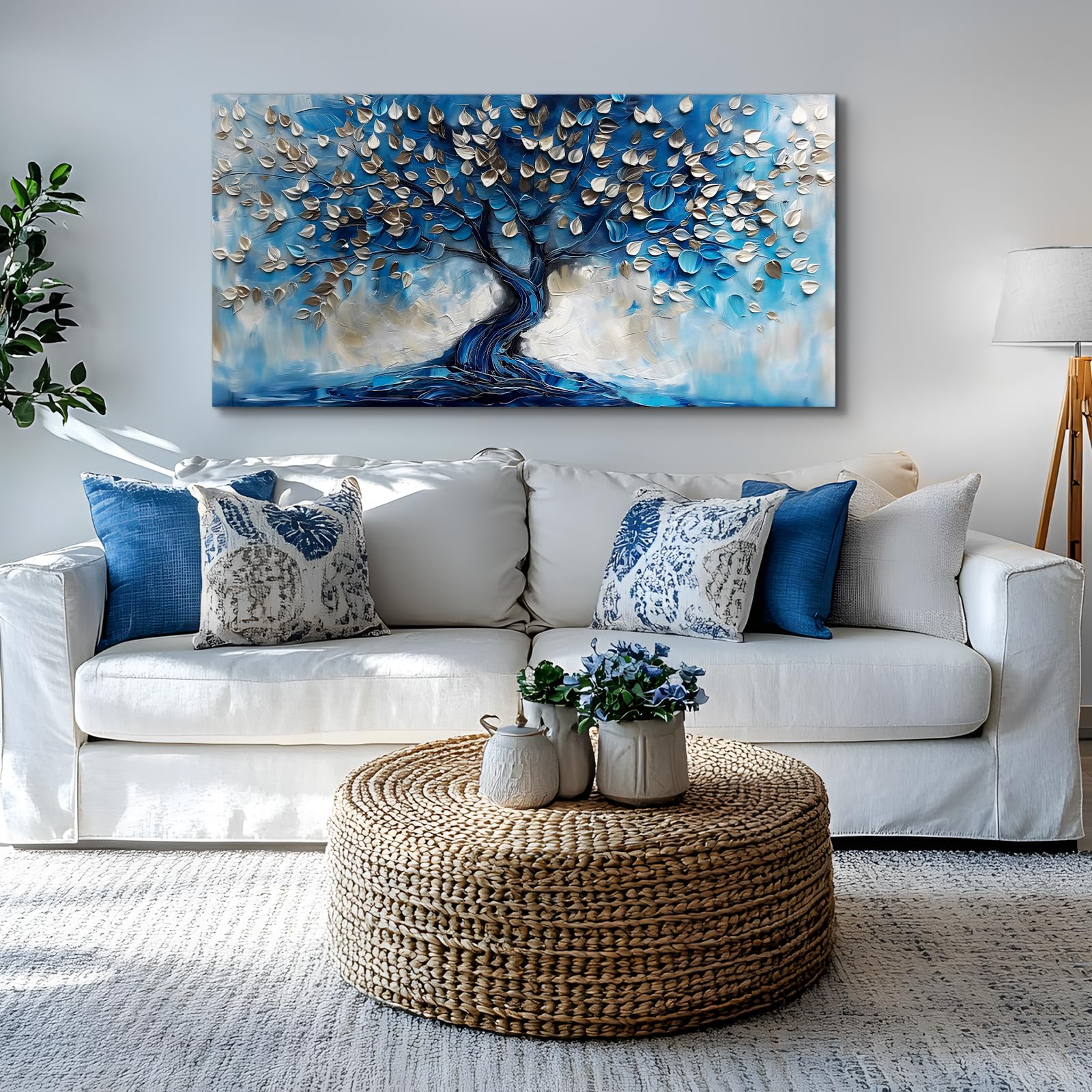 Amazon.com: crmotu Blue Tree Large Wall Decor, Abstract Tree of