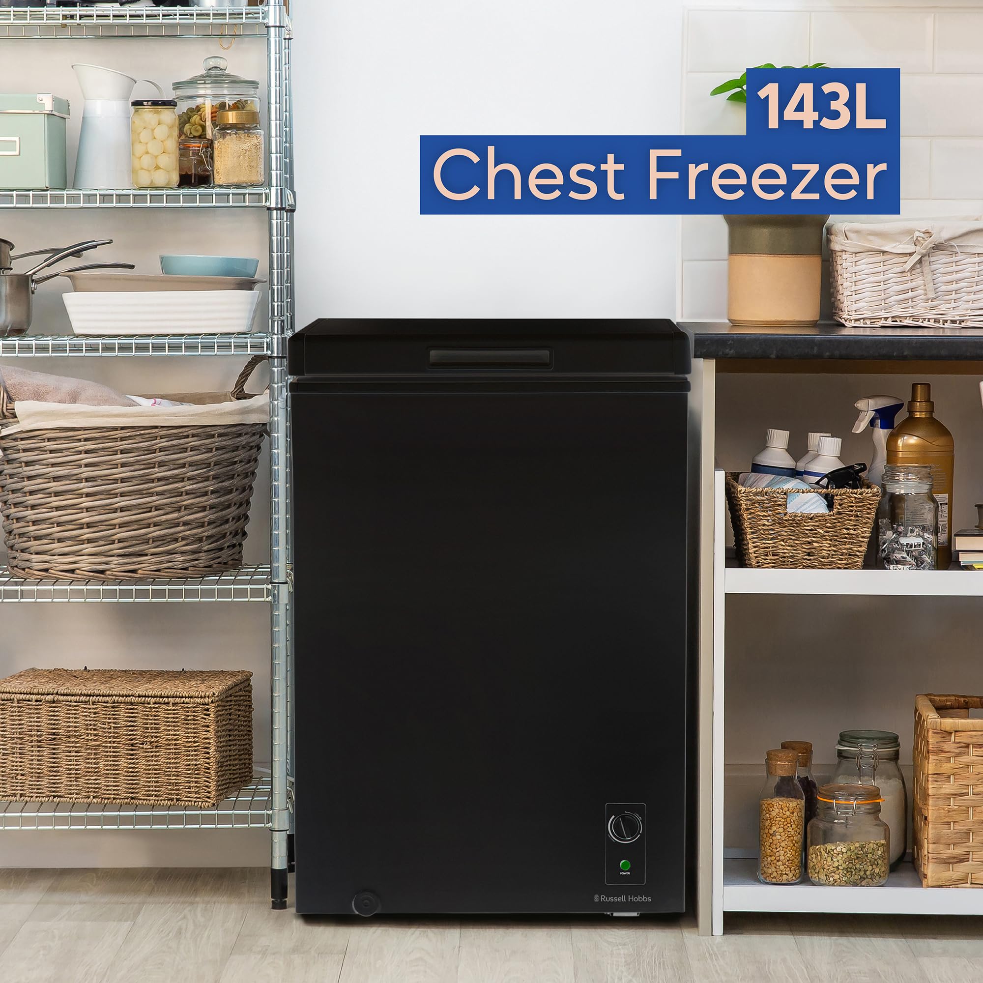 Russell Hobbs White Chest Freezer 198L Freestanding with 5 Year Warranty, Adjustable Thermostat, Chill or Freeze Function, 4 Star Freezer Rating & Suitable for Outbuildings & Garages RH198CF0E1W — view 39